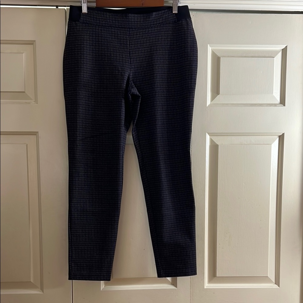 Talbots Black and Burgundy Ankle Pants Slim Fit Stretch Elastic Waist